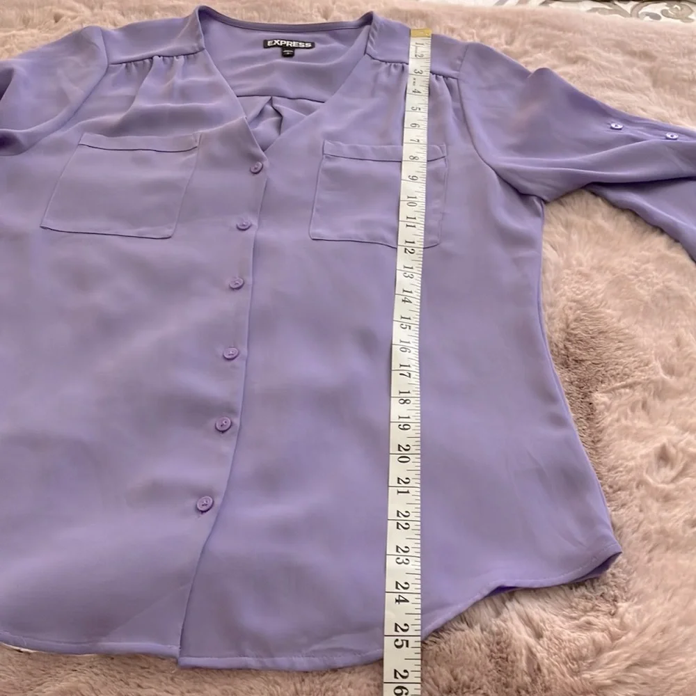NWOT EXPRESS LILAC-LAVANDER SHIRT SIZE SP SMALL PETITE) - Picture 9 of 10